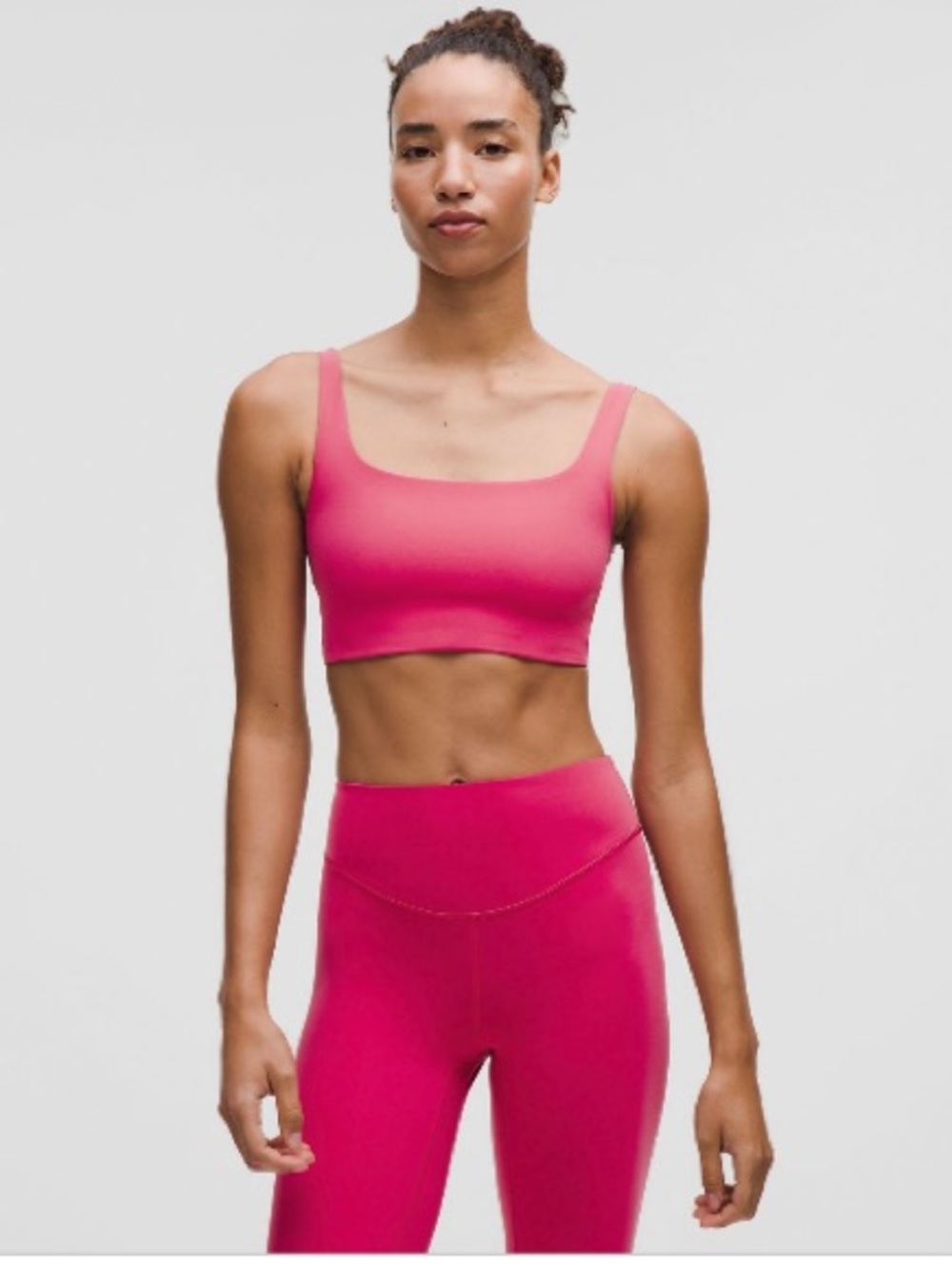 Lululemon Bend This Scoop and Square Bra, Raspberry Coulis, S/M